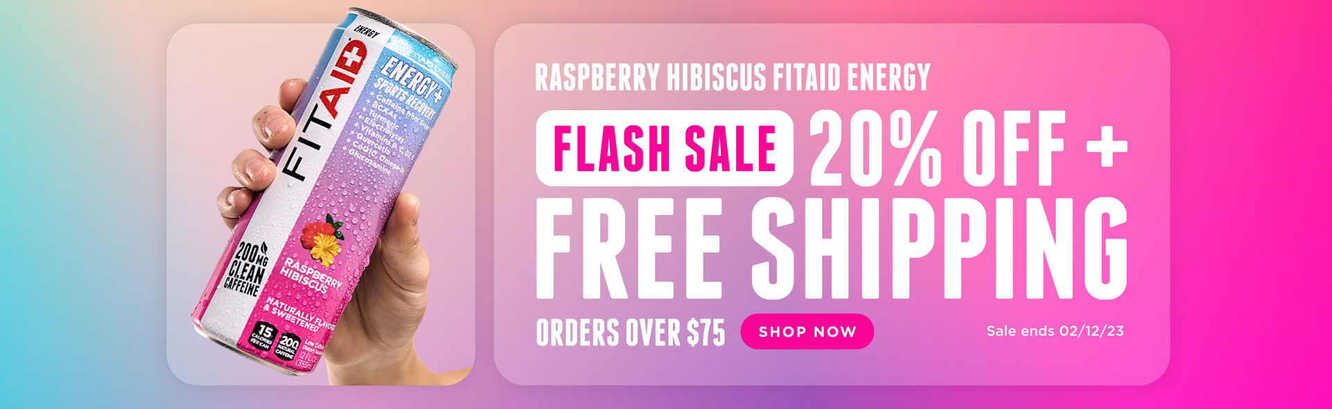 RASPBERRY HIBISCUS FITAID ENERGY FLASHSALE 20% OFF + FREE SHIPPING ORDER OVER $75 SHOP NOW SALE ENDS 02/12/23