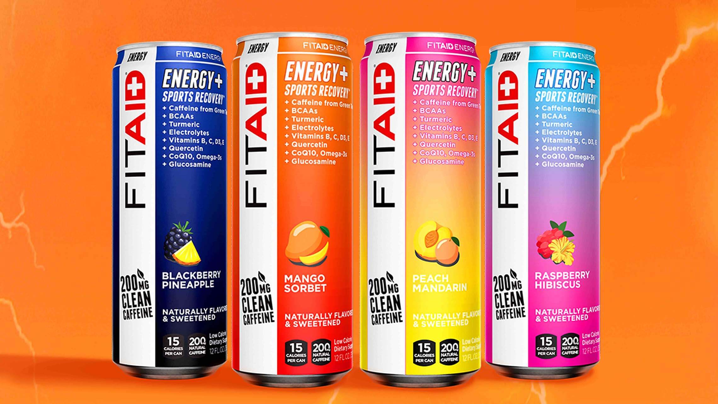 Four FITAID Energy Cans