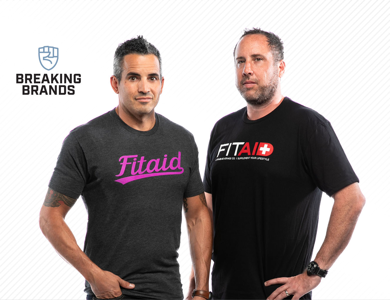 Breaking Brands logo with hosts Aaron Hinde & Orion Melehan