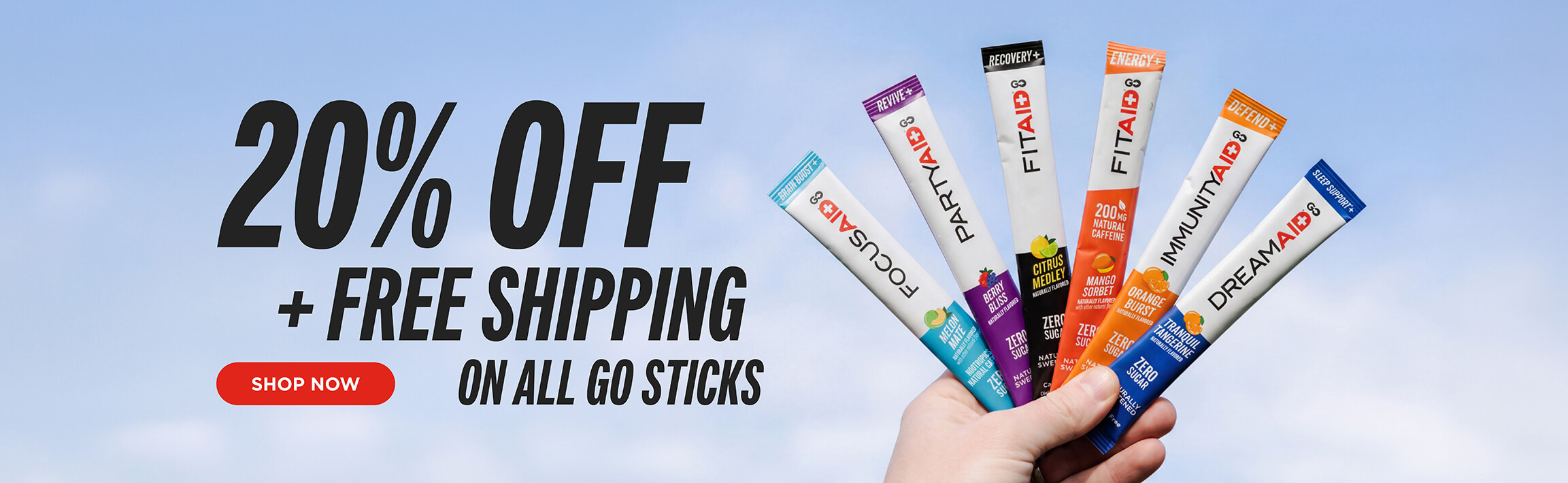 20% OFF + Free Shipping on ALL GO Sticks